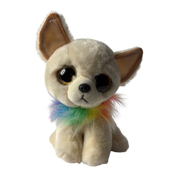 Ty Beanie Boos Chewey Chihuahua Plush Toy 7 inches Rainbow Gold Glitter Eyes - Picture 1 of 6